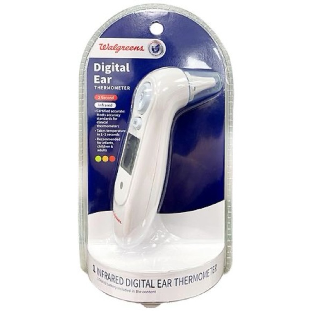 Walgreens Digital Ear Thermometer children adults LED temperature indicator